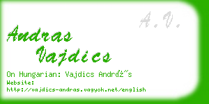 andras vajdics business card